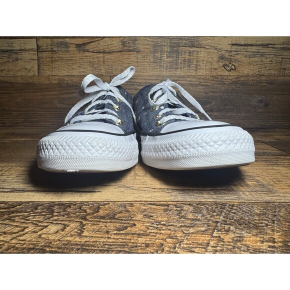 Converse Women’s Chuck Taylor All Star Low Polka Dot Denim‎ Sneakers Size 6 - Picture 2 of 10